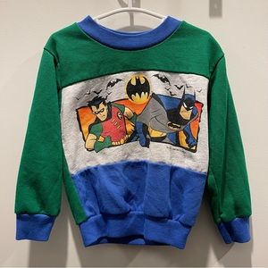 1995 Batman and Robin Crewneck size 4T Vintage Rare Find Color Block DC Comics